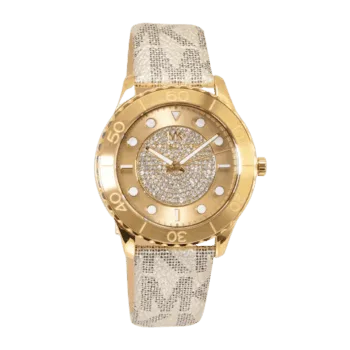 Original Michael Kors Watch for Women, Quartz Movement, Analog Display, Gold Gold Strap-MK6999 -2