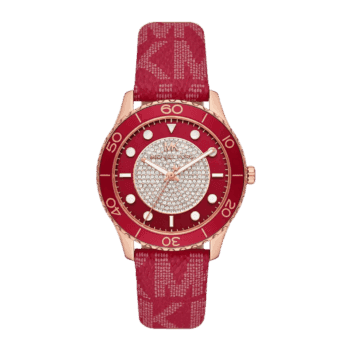 Original Michael Kors Watch for Women, Quartz Movement, Analog Display, Red Red Strap-MK7179 -1