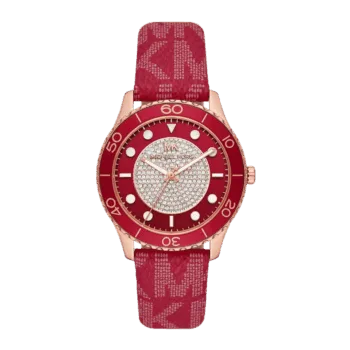 Original Michael Kors Watch for Women, Quartz Movement, Analog Display, Red Red Strap-MK7179 -1