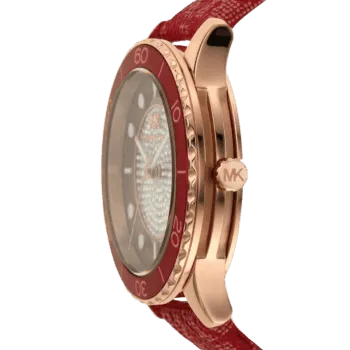 Original Michael Kors Watch for Women, Quartz Movement, Analog Display, Red Red Strap-MK7179 -2