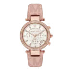 Original Michael Kors Women’s Analogue Quartz Watch with Nylon Strap MK6935, Pink Strap – Water Resistant -1