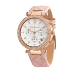 Original Michael Kors Women’s Analogue Quartz Watch with Nylon Strap MK6935, Pink Strap – Water Resistant -1