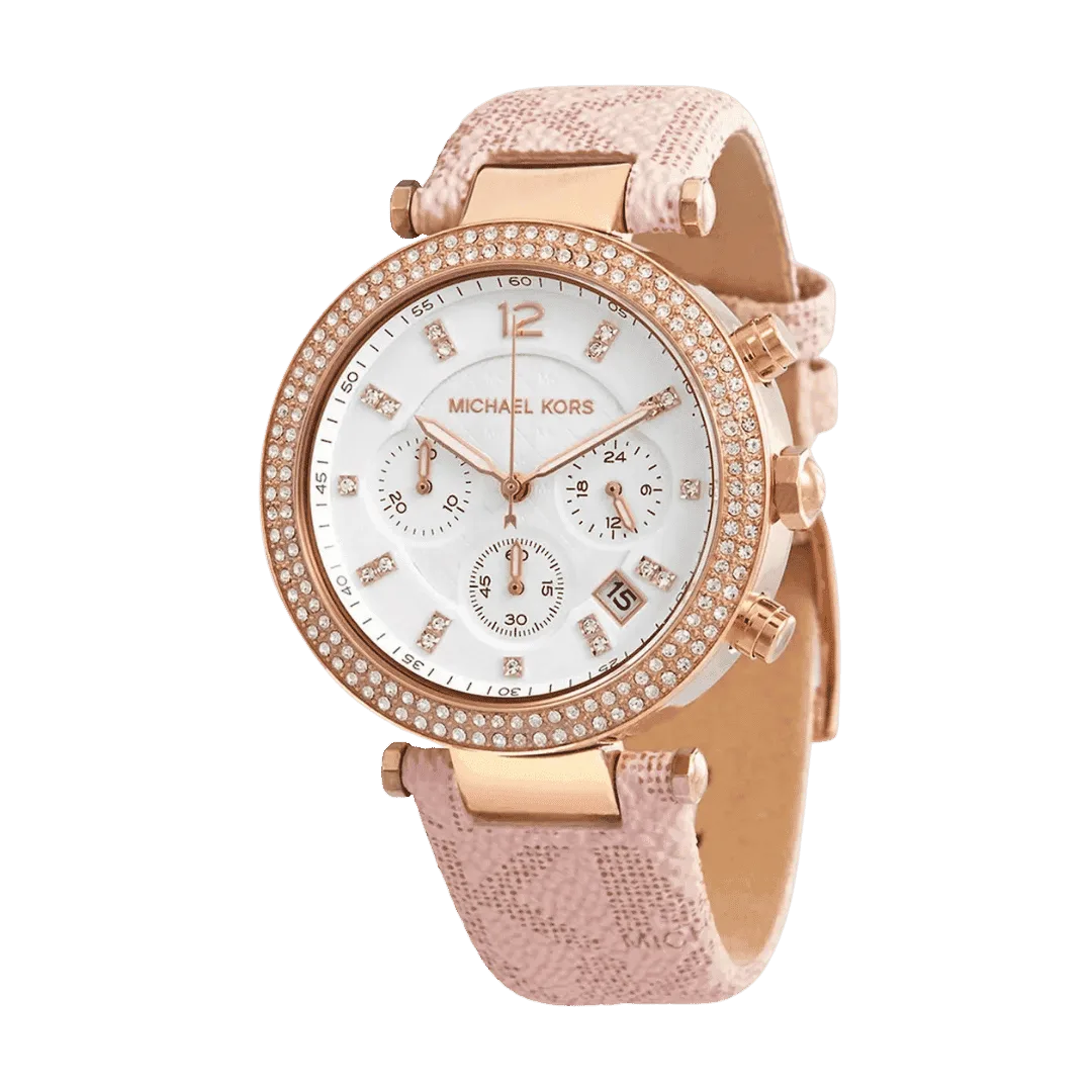 Original Michael Kors Women's Analogue Quartz Watch with Nylon Strap MK6935, Pink Strap - Water Resistant -2 Original Michael Kors Women's Analogue Quartz Watch with Nylon Strap MK6935, Pink Strap - Water Resistant -2