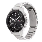 Original Tommy Hilfiger Men Black Dial Watch with Stainless steel strap – 1791916 -1