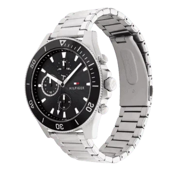 Original Tommy Hilfiger Men Black Dial Watch with Stainless steel strap - 1791916 -2