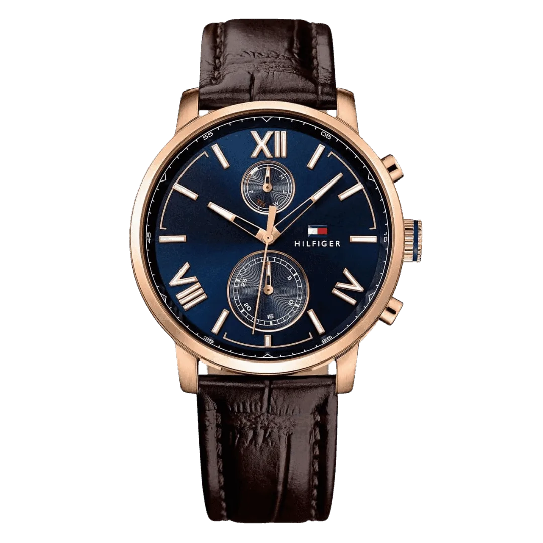 Original Tommy Hilfiger Men's 1791308 Alden Analog Display Quartz Brown Watch -1