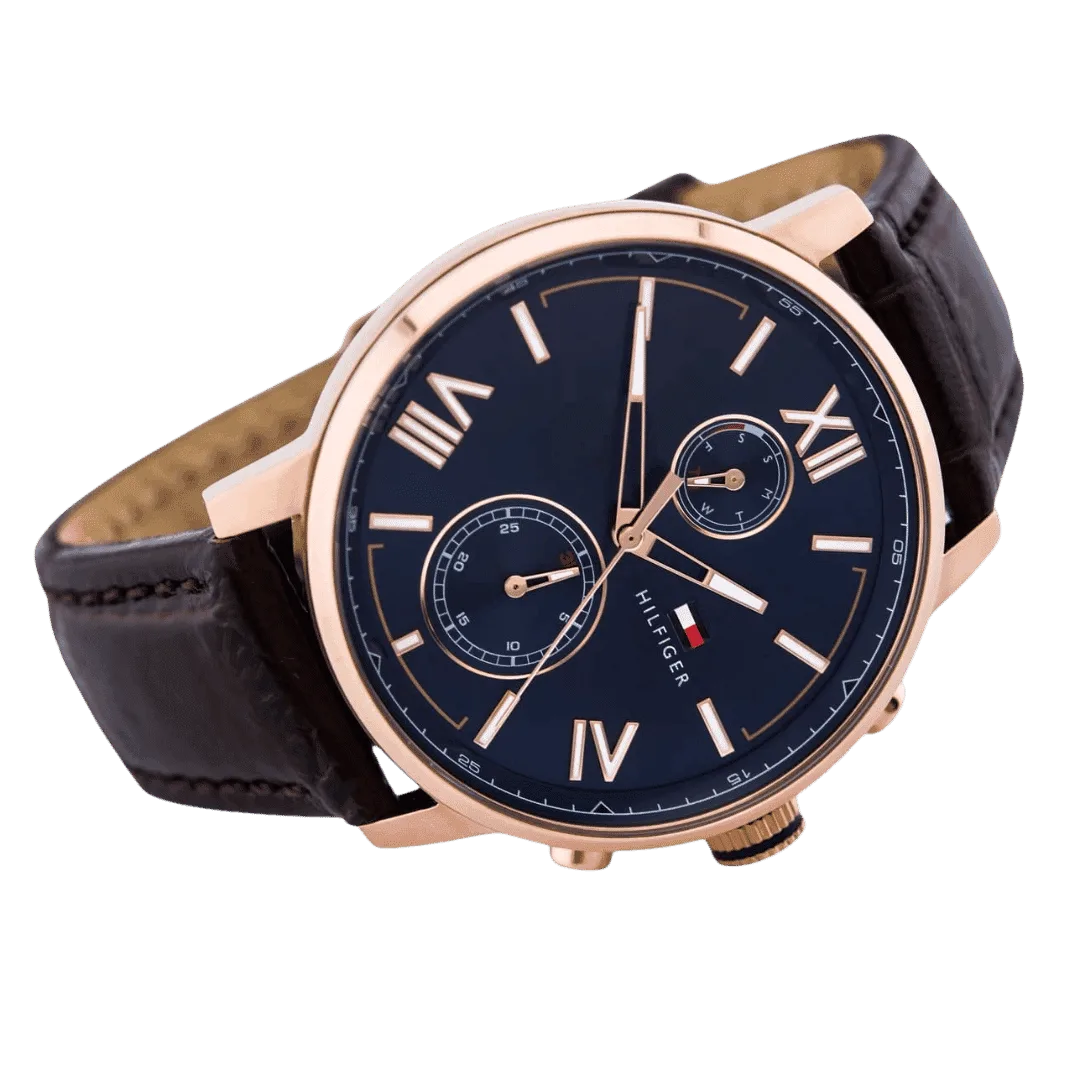 Original Tommy Hilfiger Men's 1791308 Alden Analog Display Quartz Brown Watch -2