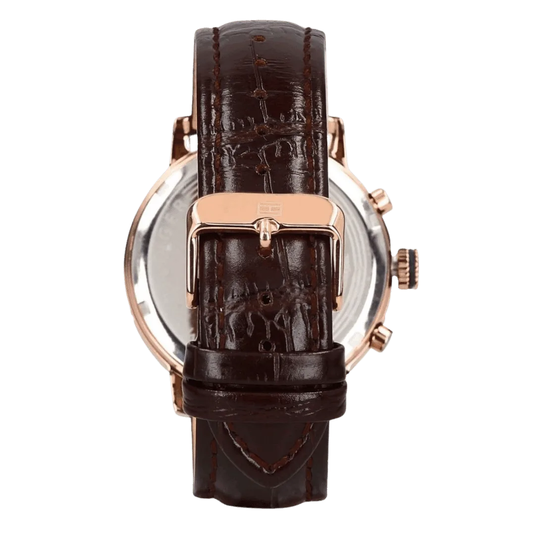 Original Tommy Hilfiger Men's 1791308 Alden Analog Display Quartz Brown Watch -3