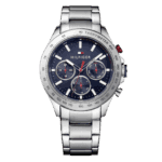Original Tommy Hilfiger Men's Blue Dial Stainless Steel Band Watch - 1791228 -1