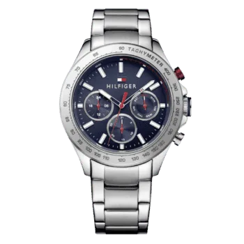Original Tommy Hilfiger Men's Blue Dial Stainless Steel Band Watch - 1791228 -1