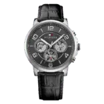 Original Tommy Hilfiger Mens Quartz Watch, Multi dial Display and Leather Strap 1791289 - Grey Dial -1