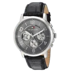 Original Tommy Hilfiger Mens Quartz Watch, Multi dial Display and Leather Strap 1791289 – Grey Dial -1