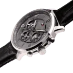 Original Tommy Hilfiger Mens Quartz Watch, Multi dial Display and Leather Strap 1791289 – Grey Dial -1