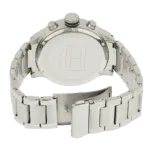 Original Tommy Hilfiger Men’s TRENT Round Shape Stainless Steel Analog Wrist Watch 46 mm – Silver metal belt with Black dial – 1791805 -1