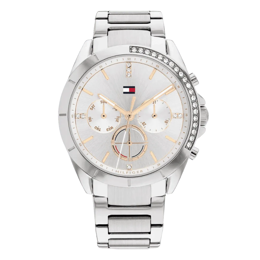 Original Tommy Hilfiger Women's Quartz Multifunction Stainless Steel and Link Bracelet Watch - Color Silver - Model 1782384 silver Quartz Watch -1