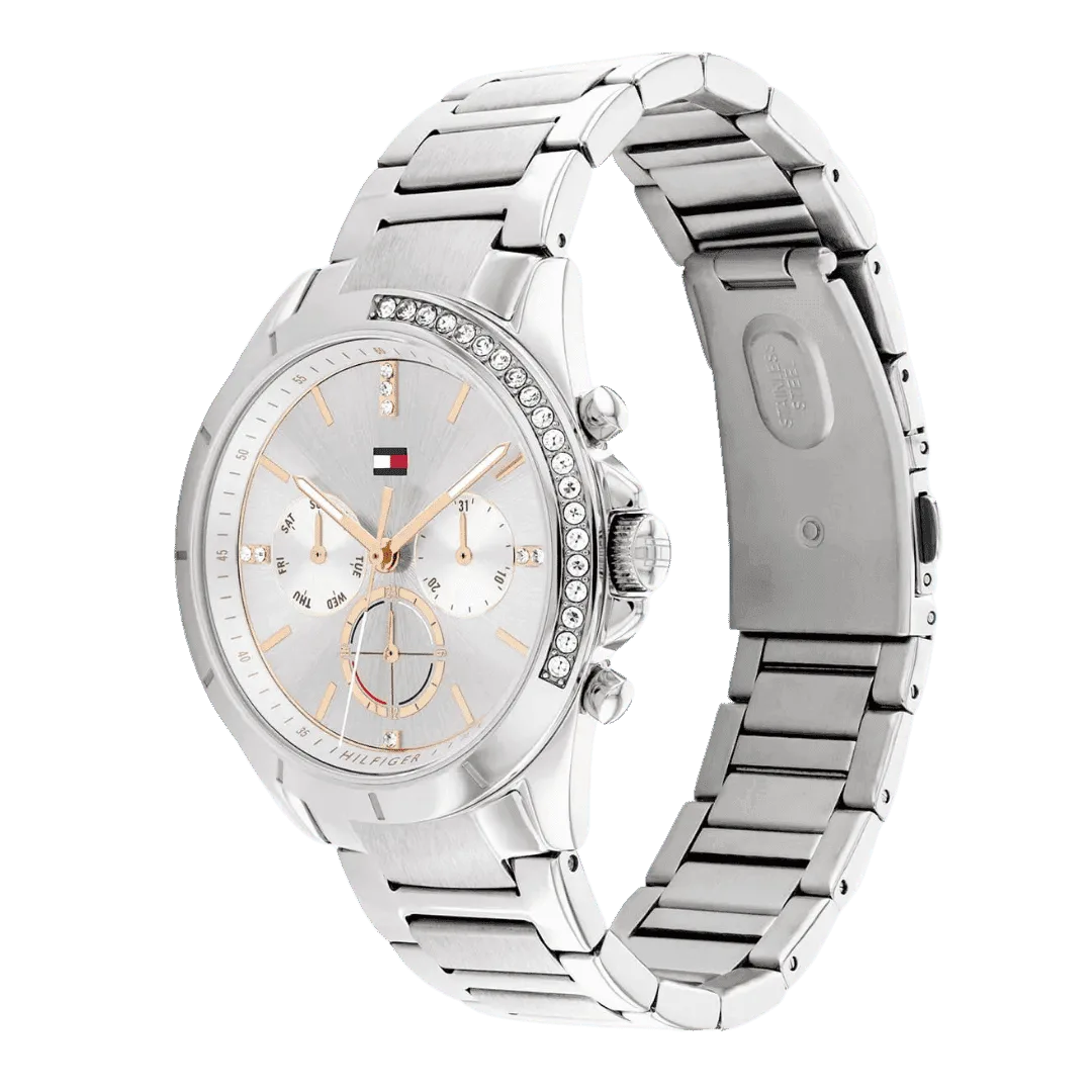 Original Tommy Hilfiger Women's Quartz Multifunction Stainless Steel and Link Bracelet Watch - Color Silver - Model 1782384 silver Quartz Watch -2