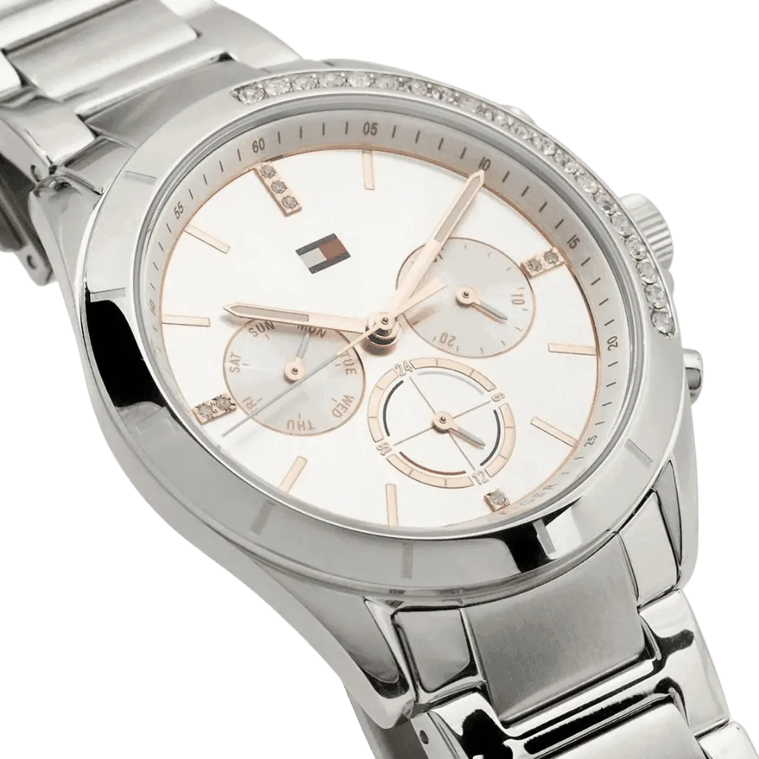 Original Tommy Hilfiger Women's Quartz Multifunction Stainless Steel and Link Bracelet Watch - Color Silver - Model 1782384 silver Quartz Watch -3