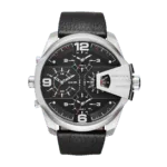 Original Diesel Men's DZ7376 Uber Chief Stainless Steel Black Leather Watch -1