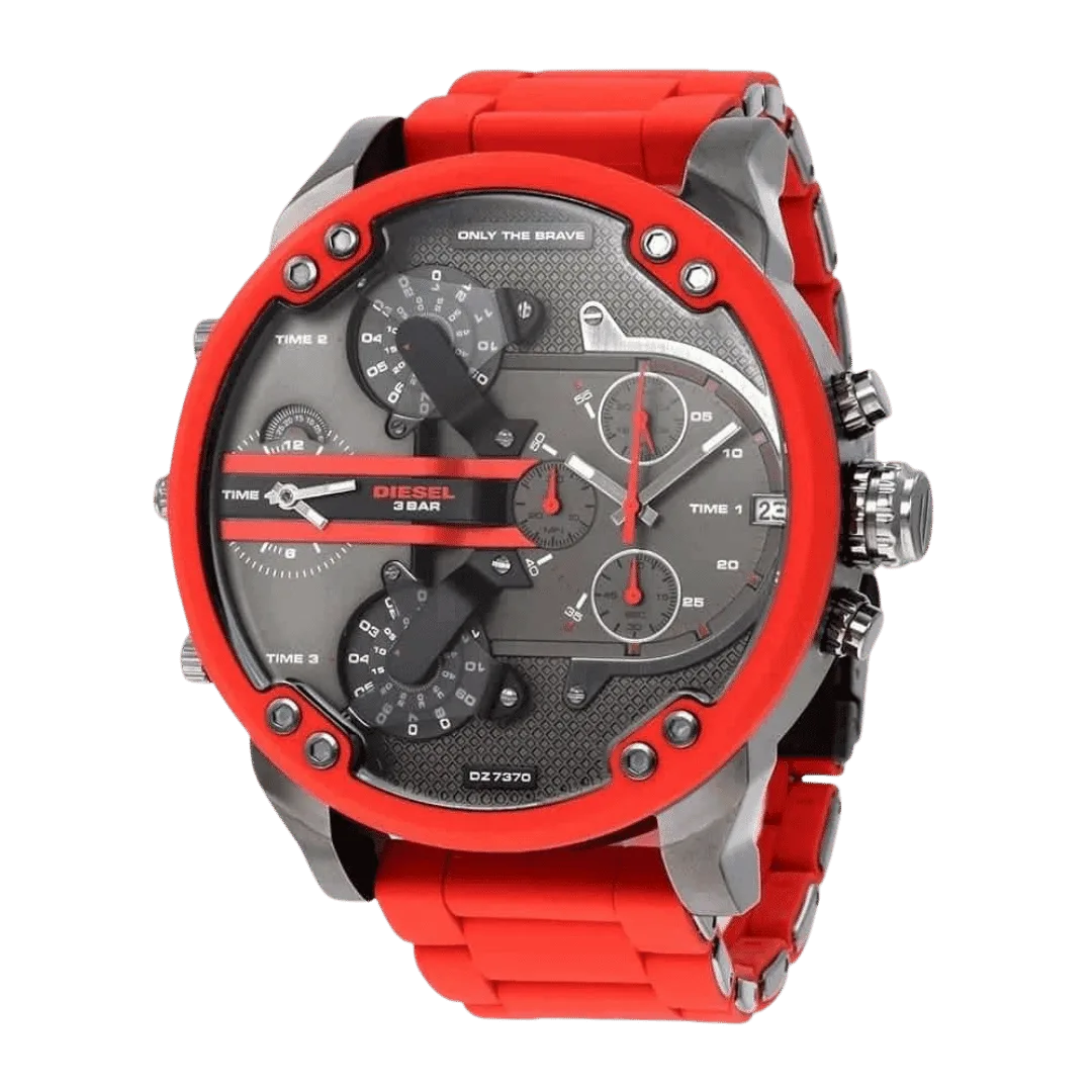 Original Diesel Mr. Daddy 2.0 red metal watch -2 Original Diesel Mr. Daddy 2.0 red metal watch -2