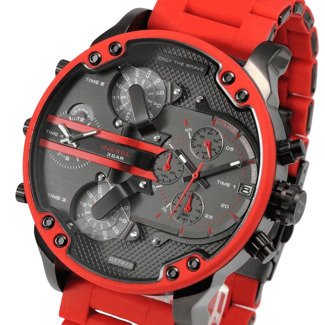 Original Diesel Mr. Daddy 2.0 red metal watch -3 Original Diesel Mr. Daddy 2.0 red metal watch -3
