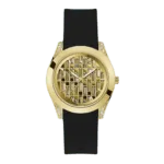 Original GUESS – GW0109L1 – WATCH FOR LADIES GOLD AND BLACK SILICONE – BAGUETTE DIAL -1