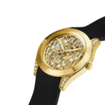 Original GUESS – GW0109L1 – WATCH FOR LADIES GOLD AND BLACK SILICONE – BAGUETTE DIAL -1