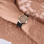 Original GUESS – GW0109L1 – WATCH FOR LADIES GOLD AND BLACK SILICONE – BAGUETTE DIAL -1