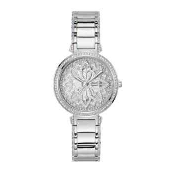 Original GUESS GW0528L1 ANALOG WATCH For Women Silver Stainless Steel Band -1