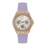 Original GUESS Watch for Men, Quartz Movement, Analog Display, Purple Color Strap-W0846L6 -1