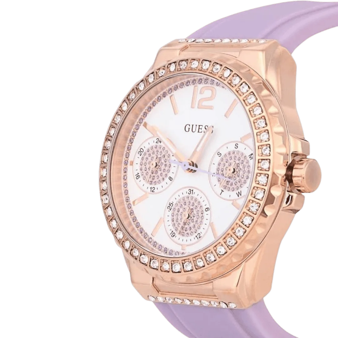 Original GUESS Watch for Men, Quartz Movement, Analog Display, Purple Color Strap-W0846L6 -3