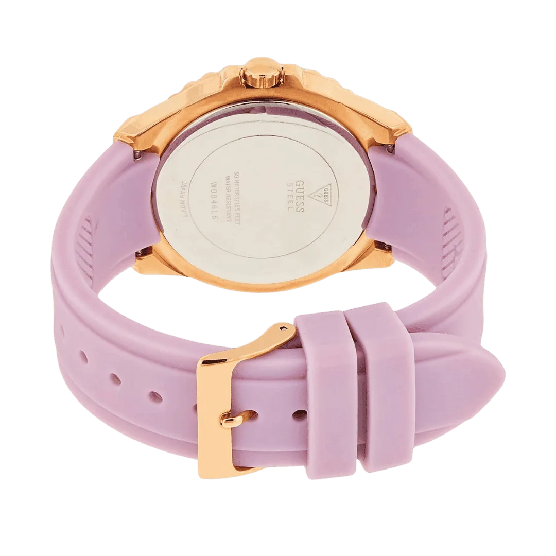 Original GUESS Watch for Men, Quartz Movement, Analog Display, Purple Color Strap-W0846L6 -5