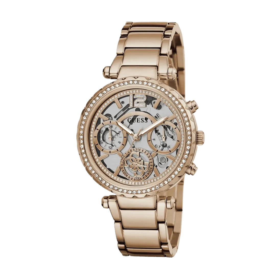 Original GUESS Watch for Women, Quartz Movement, Analog Display, Rose Gold Stainless Steel Strap-GW0403L3 -1 Original GUESS Watch for Women, Quartz Movement, Analog Display, Rose Gold Stainless Steel Strap-GW0403L3 -1