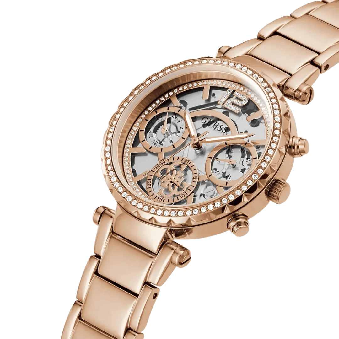 Original GUESS Watch for Women, Quartz Movement, Analog Display, Rose Gold Stainless Steel Strap-GW0403L3 -2 Original GUESS Watch for Women, Quartz Movement, Analog Display, Rose Gold Stainless Steel Strap-GW0403L3 -2
