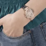 Original GUESS Watch for Women, Quartz Movement, Analog Display, Rose Gold Stainless Steel Strap-GW0403L3 -1