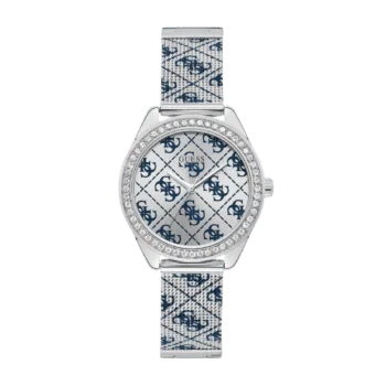 Original Guess Analog Silver Dial Women's Watch-W1279L1, Silver -1