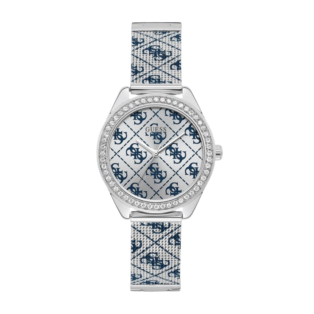 Original Guess Analog Silver Dial Women's Watch-W1279L1, Silver -1 Original Guess Analog Silver Dial Women's Watch-W1279L1, Silver -1