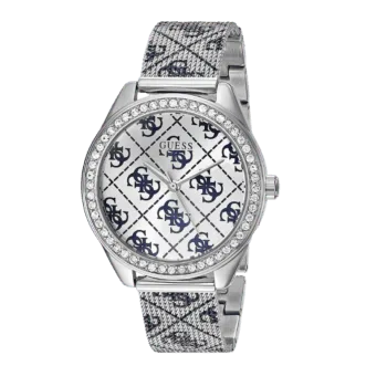 Original Guess Analog Silver Dial Women's Watch-W1279L1, Silver -2