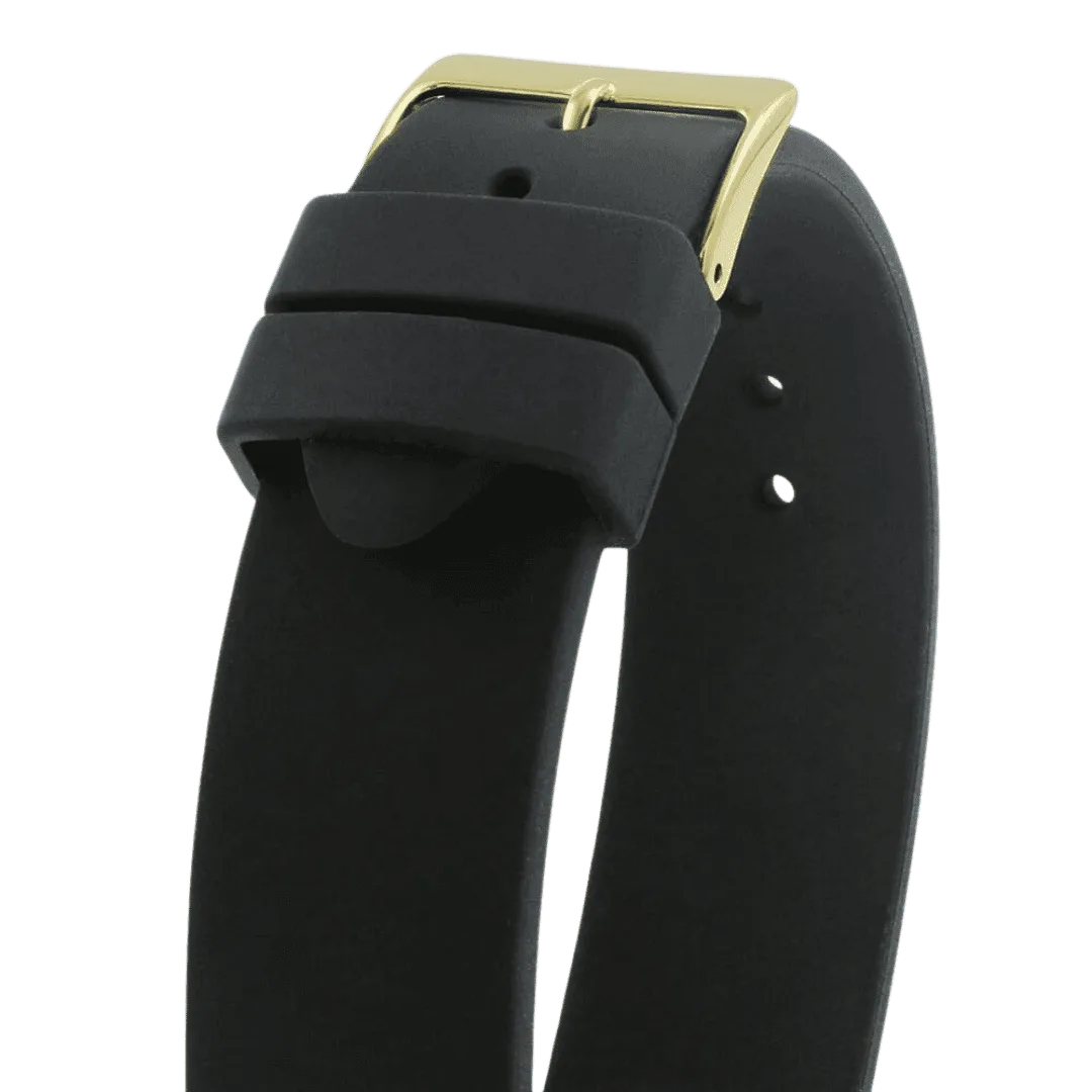Original Guess Casual Watch For Women Analog Rubber - W0911L3 - Black Rubber Strap, Gold Dial -4
