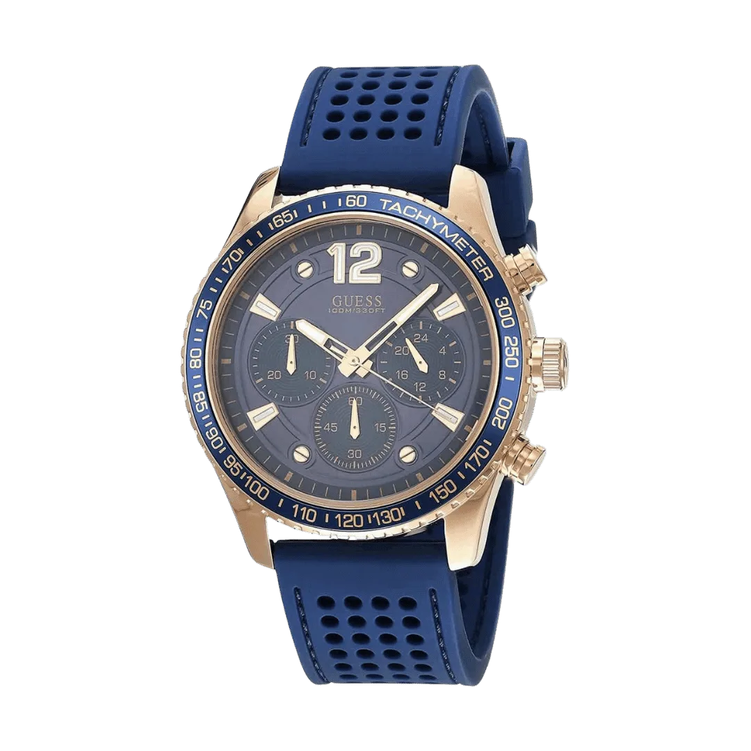 Original Guess Fleet Analog Blue Dial Men's Watch with Blue Strap -W0971G3-2