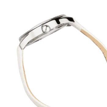 Original Guess Mini Triangle Ladies Watch W65006L1 - White Dial and Leather Strap -2