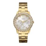 Original Guess Women’s White Dial Stainless Steel Band Watch Gold – W0335L2 -1