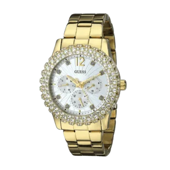 Original Guess Women's White Dial Stainless Steel Band Watch Gold - W0335L2 -2