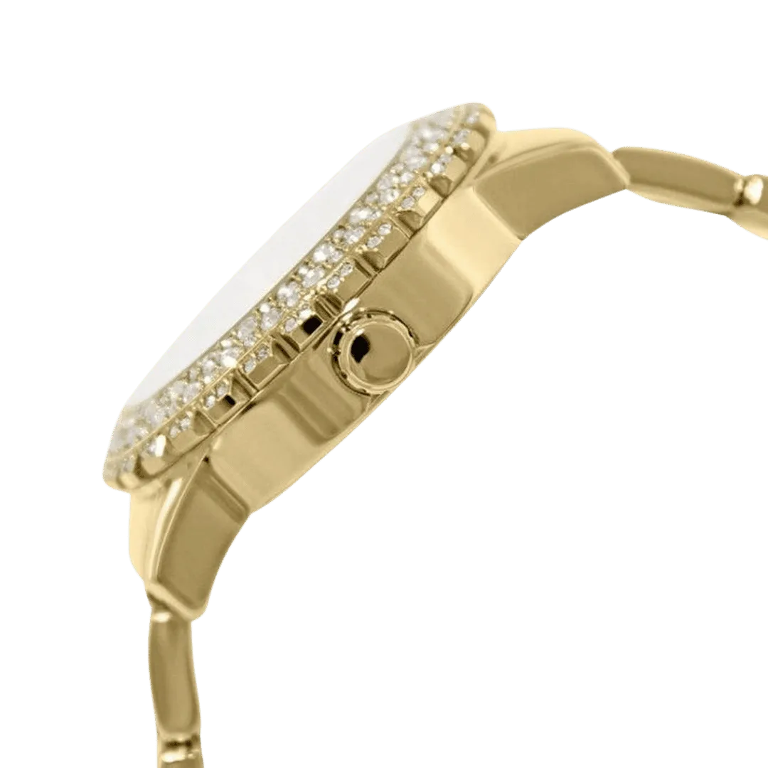 Original Guess Women's White Dial Stainless Steel Band Watch Gold - W0335L2 -3