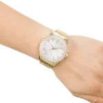 Original Guess Women’s White Dial Stainless Steel Band Watch Gold – W0335L2 -1
