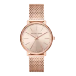 Original Michael Kors Pyper Three-Hand Rose Gold-Tone Stainless Steel Mesh Women's Watch MK4340 -1