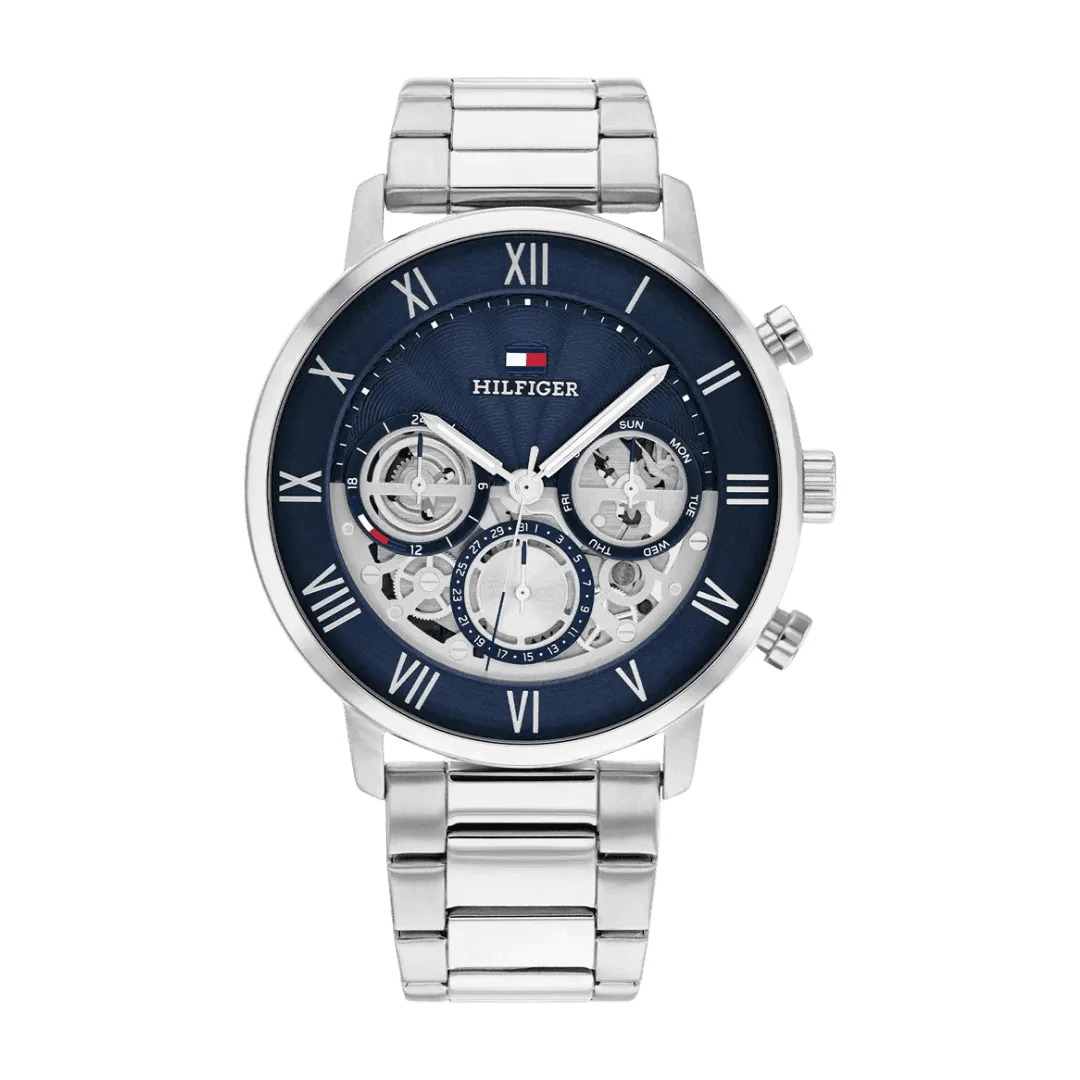Original Tommy Hilfiger Legend Stainless Steel Navy Dial Watch - 1710569 -1