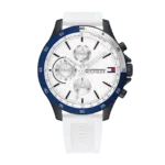 Original Tommy Hilfiger Men's Analogue Quartz Watch with Silicone Strap 1791723, White -1