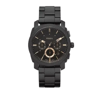 Fossil Machine Men's Black Dial Stainless Steel Band Chronograph Watch - FS4682, Analog Display -1