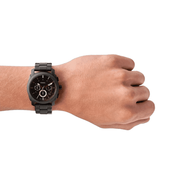 Fossil Machine Men's Black Dial Stainless Steel Band Chronograph Watch - FS4682, Analog Display -4