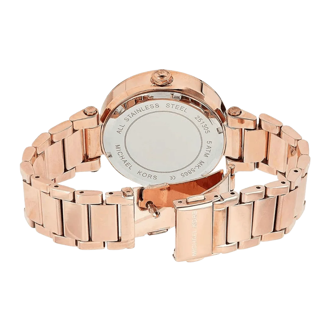 Original Michael Kors Parker Women's Rose Gold Dial, Stainless Steel Band Watch - MK5865 -4 Original Michael Kors Parker Women's Rose Gold Dial, Stainless Steel Band Watch - MK5865 -4